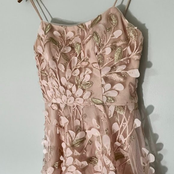 Floral-Appliqués High-Low Gown - Picture 5 of 12